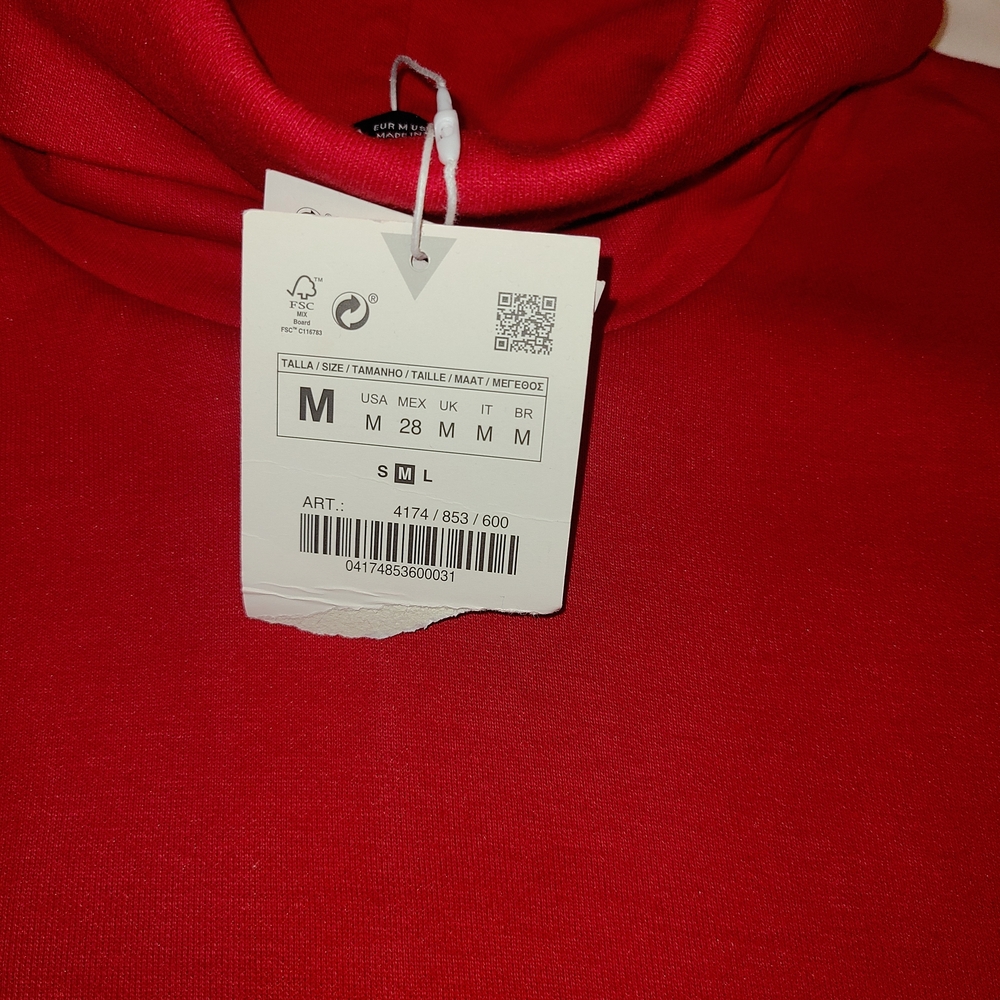 ZARA Red Turtleneck Knit Sweater Dress | NWT | Size M | Winter Classic - Picture 3 of 4